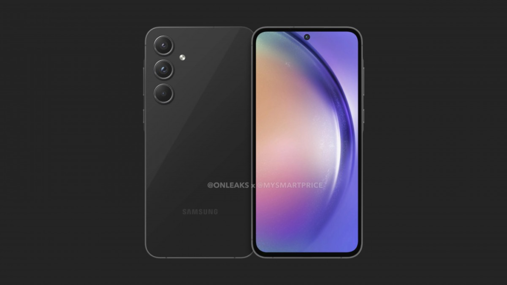 Galaxy A55 em renderizações vazadas.