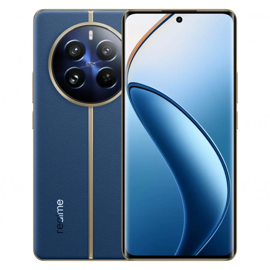 Realme 12 Pro na cor azul submarino.
