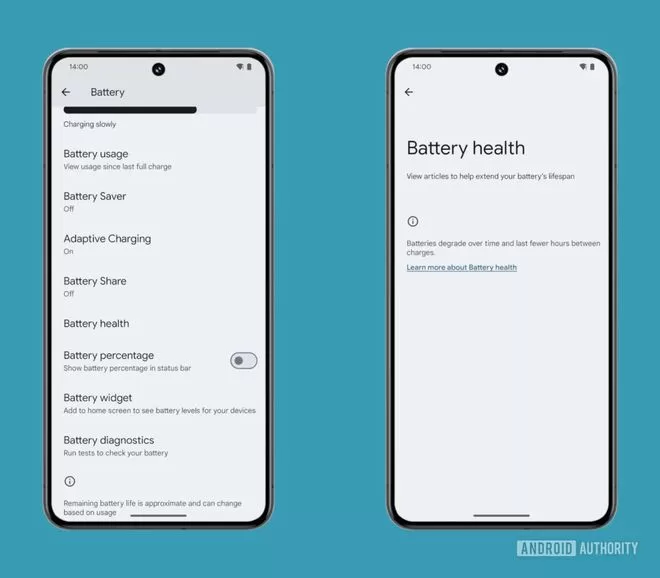 Saúde da bateria, presente no Android 15
