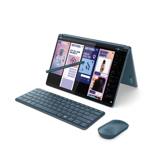 Notebook Lenovo Yoga com 2 telas.