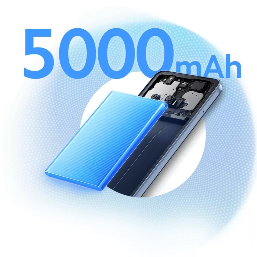O novo Redmi A3 4G da Xiaomi conta com 5.000mAh de capacidade na bateria.