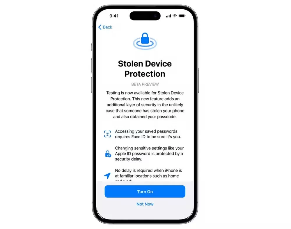 Proteção de dispositivo roubado no iOS 17.4
