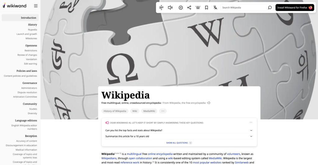 Site oficial da Wikipedia.