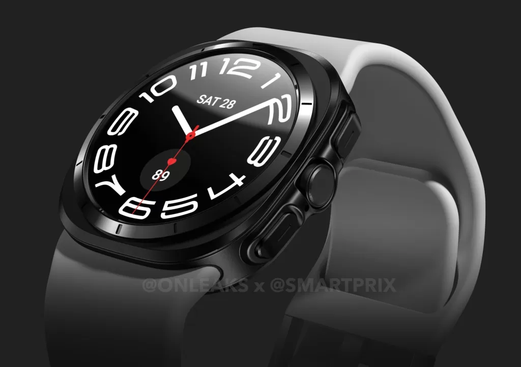 Possível design vazado do Galaxy Watch Ultra, da Samsung.