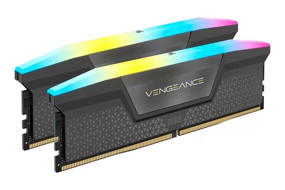 Pra quem gosta de hardware, também tivemos memória RAM com desconto hoje! A memória Vegeance RGB da Corsair conta com tecnologia DDR5 e 64 GB de RAM