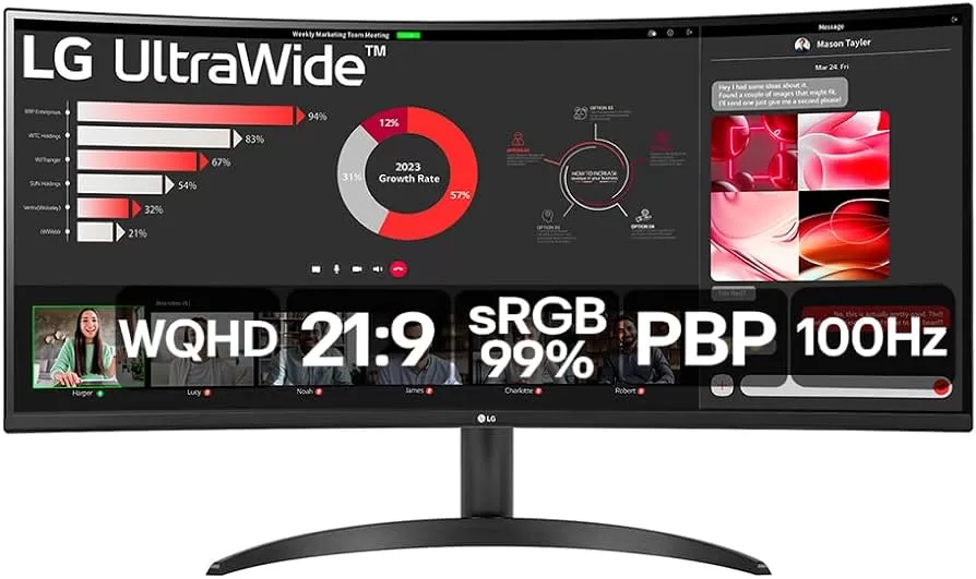 Monitor LG UltraWide Curvo 34 polegadas